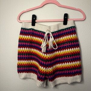 Versona Multicolor Knit High Waist Shorts